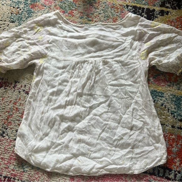 American Eagle Super Soft Floral Tassel Blouse size S - Picture 7 of 8